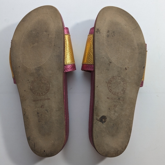 Penelope Chilvers pink/gold slides - Picture 3 of 5